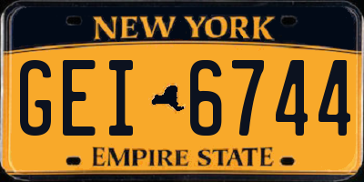 NY license plate GEI6744