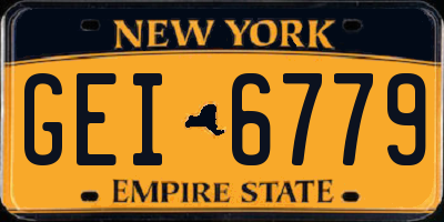 NY license plate GEI6779