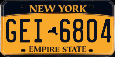NY license plate GEI6804