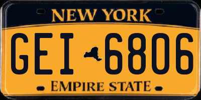 NY license plate GEI6806