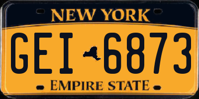 NY license plate GEI6873