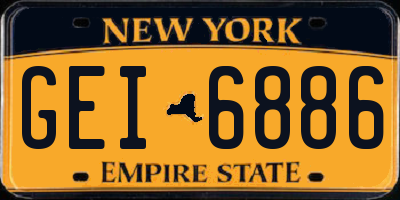 NY license plate GEI6886