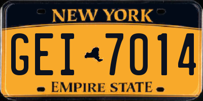 NY license plate GEI7014