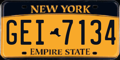 NY license plate GEI7134