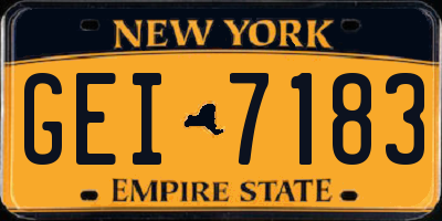 NY license plate GEI7183