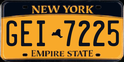 NY license plate GEI7225