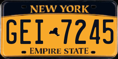 NY license plate GEI7245