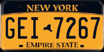NY license plate GEI7267