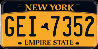 NY license plate GEI7352