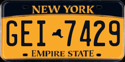 NY license plate GEI7429