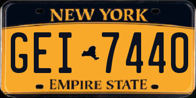 NY license plate GEI7440