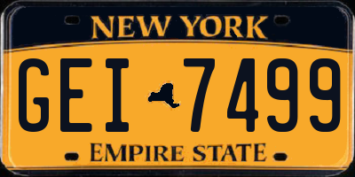 NY license plate GEI7499