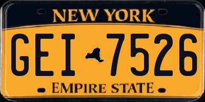 NY license plate GEI7526
