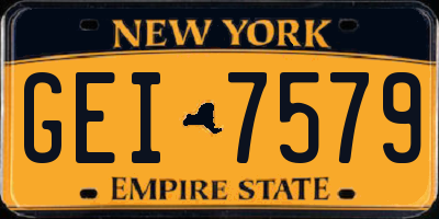 NY license plate GEI7579