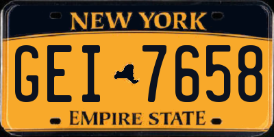 NY license plate GEI7658