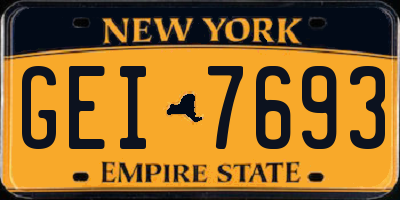 NY license plate GEI7693