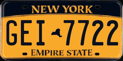 NY license plate GEI7722