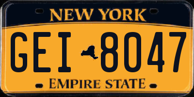 NY license plate GEI8047