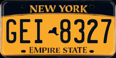 NY license plate GEI8327