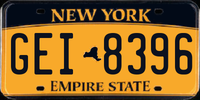 NY license plate GEI8396