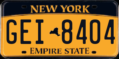 NY license plate GEI8404