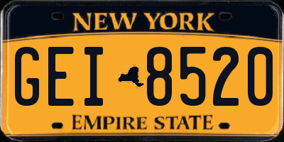 NY license plate GEI8520