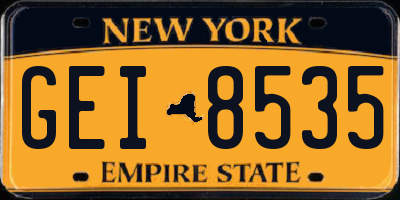 NY license plate GEI8535