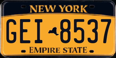 NY license plate GEI8537