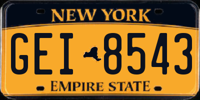 NY license plate GEI8543