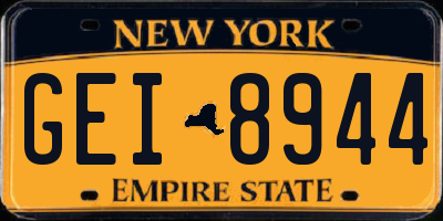 NY license plate GEI8944