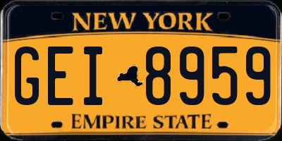 NY license plate GEI8959