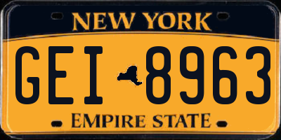 NY license plate GEI8963