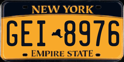 NY license plate GEI8976