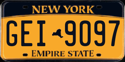 NY license plate GEI9097