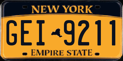 NY license plate GEI9211