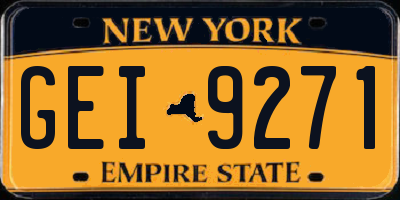 NY license plate GEI9271