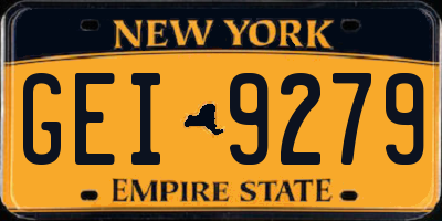 NY license plate GEI9279