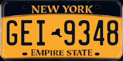 NY license plate GEI9348