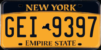 NY license plate GEI9397