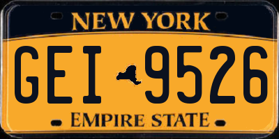 NY license plate GEI9526