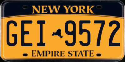 NY license plate GEI9572