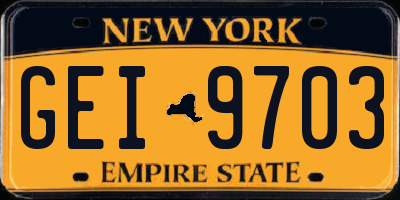 NY license plate GEI9703