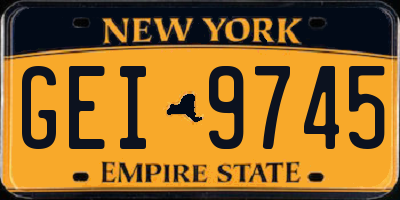 NY license plate GEI9745