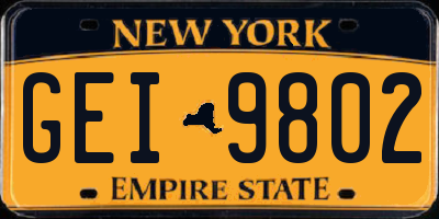 NY license plate GEI9802