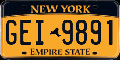 NY license plate GEI9891