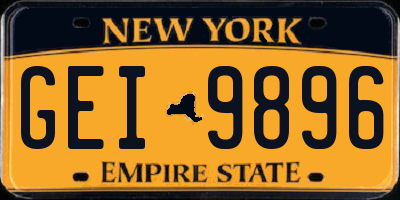 NY license plate GEI9896