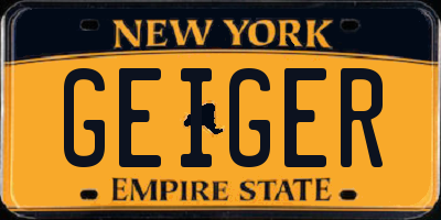 NY license plate GEIGER