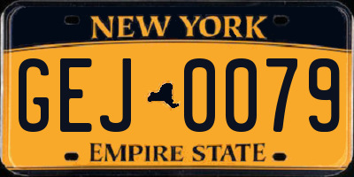 NY license plate GEJ0079