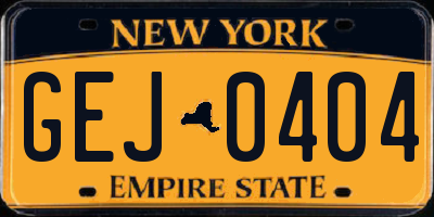 NY license plate GEJ0404