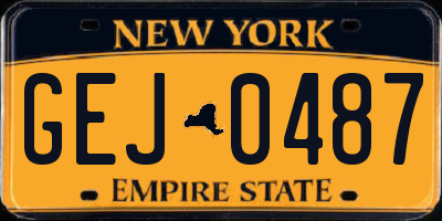 NY license plate GEJ0487